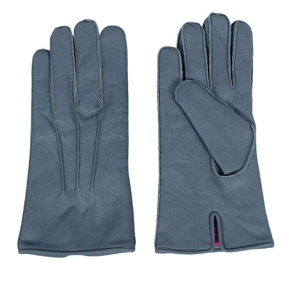 Women's Leather Gloves (Blue) A+ Quality Cowhide Leather With Cashmere Lining